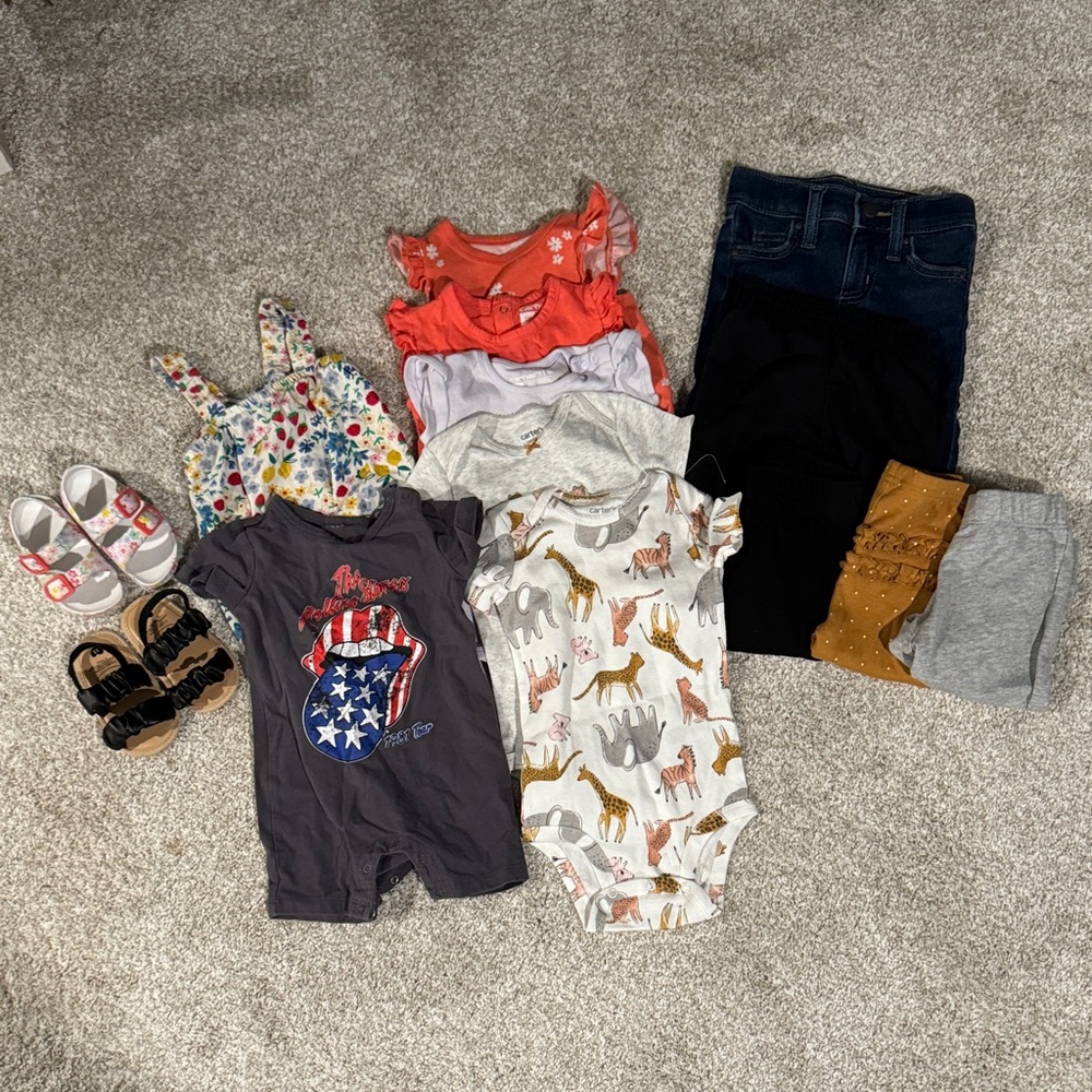 Assorted lot of baby girl clothes- 12 months